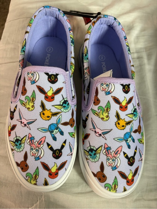 Pokemon Other - Pokemon Lavender Canvas Slip-On Shoes with Multicolor Eevee Evolutions